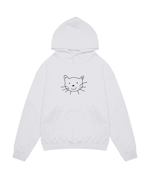 ARIGHTANGLE(アライトアングル)の「CAT FACE HOODIE (2 COLOR)(パーカー・レディース・ホワイト/ブラック・FREE)」の1枚目の写真