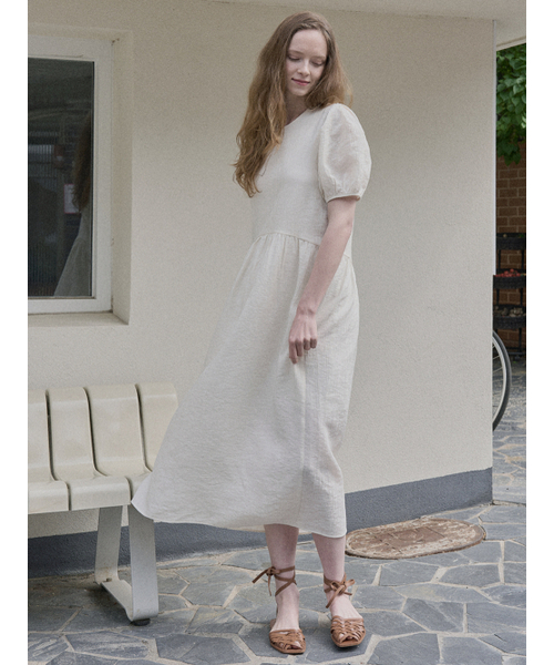 AVANT-G(アバン)の「Ribbon Puff Long Dress - IVORY(ワンピース・レディース・その他・FREE)」の2枚目の写真