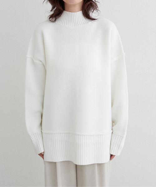 セール】【LARUTA】カシミアタッチダブルジャガードニットプルオーバー