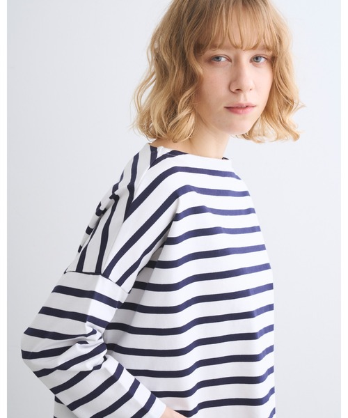 Traditional Weatherwear(トラディショナルウェザーウェア)の「LYNE(Tシャツ/カットソー・レディース・ホワイト×ネイビー/ホワイト×ブルー/ホワイト×ブラック/ホワイト×グリーン・S/XXS/XS)」の8枚目の写真