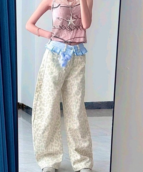 VIBGYOR(ヴィブジョー)の「【LAMPOON】レオパードフリルウエストパンツ(その他パンツ・レディース・アイボリー・LARGE/MEDIUM/SMALL)」の4枚目の写真