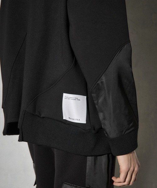 Maison ULA（メゾンウラ）の「【Maison ULA】ハイブリッドマテリアルプルオーバー（パーカー・メンズ・ブラック/ネイビー・2/1）」の10枚目の写真