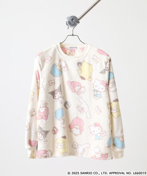 sanrio（サンリオ）の「sanrio characters サンリオキャラクターズ フリース セットアップ（ルームウェア/パジャマ・レディース・サックスブルー/オフホワイト・M/L）」の4枚目の写真