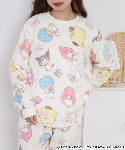 sanrio（サンリオ）の「sanrio characters サンリオキャラクターズ フリース セットアップ（ルームウェア/パジャマ・レディース・サックスブルー/オフホワイト・M/L）」の21枚目の写真