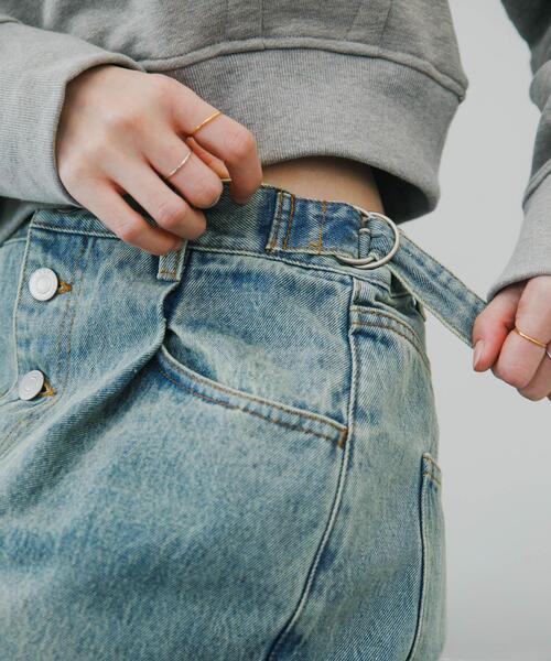 KBF（ケイビーエフ）の「『3サイズ展開』タックボタンアップデニム（デニムパンツ・レディース・ブルー/ライトブルー・38/34/36）」の13枚目の写真