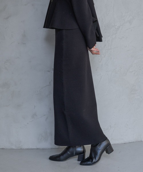 A part by（アパートバイ）の「ペプラムカーディガンセットアップ（ワンピース・レディース・ブラック/ライトグレー・FREE）」の9枚目の写真