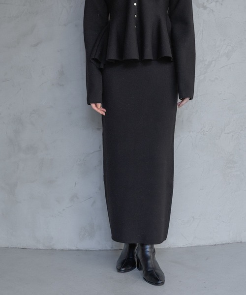 A part by（アパートバイ）の「ペプラムカーディガンセットアップ（ワンピース・レディース・ブラック/ライトグレー・FREE）」の10枚目の写真