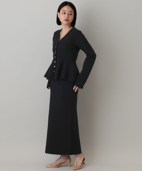 A part by（アパートバイ）の「ペプラムカーディガンセットアップ（ワンピース・レディース・ブラック/ライトグレー・FREE）」の13枚目の写真