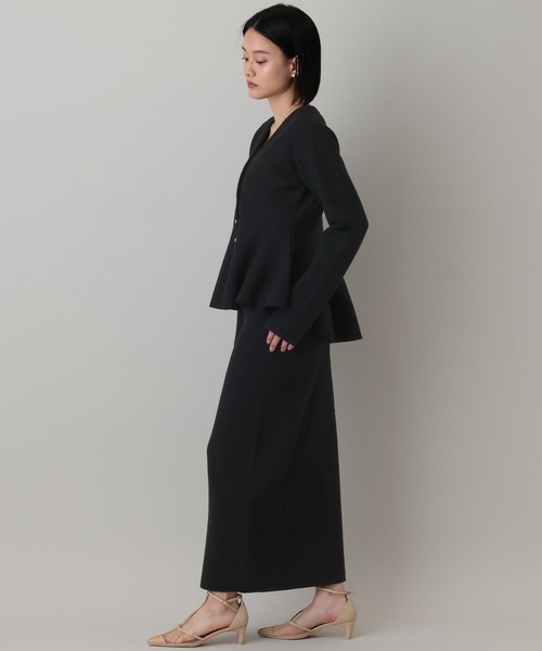 A part by（アパートバイ）の「ペプラムカーディガンセットアップ（ワンピース・レディース・ブラック/ライトグレー・FREE）」の14枚目の写真