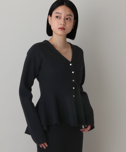 A part by（アパートバイ）の「ペプラムカーディガンセットアップ（ワンピース・レディース・ブラック/ライトグレー・FREE）」の16枚目の写真