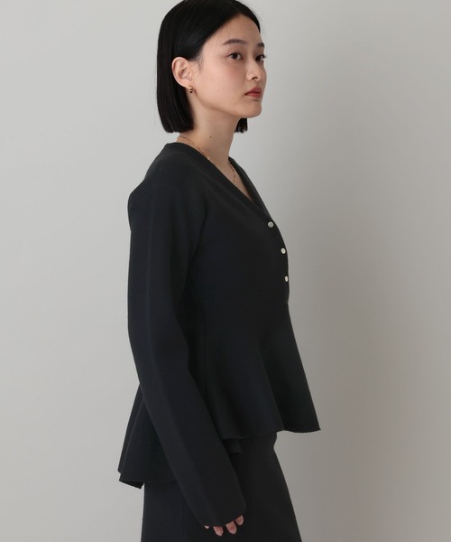 A part by（アパートバイ）の「ペプラムカーディガンセットアップ（ワンピース・レディース・ブラック/ライトグレー・FREE）」の17枚目の写真