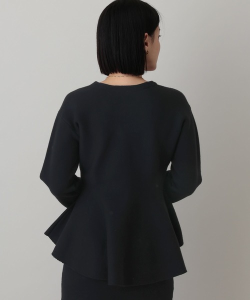 A part by（アパートバイ）の「ペプラムカーディガンセットアップ（ワンピース・レディース・ブラック/ライトグレー・FREE）」の18枚目の写真