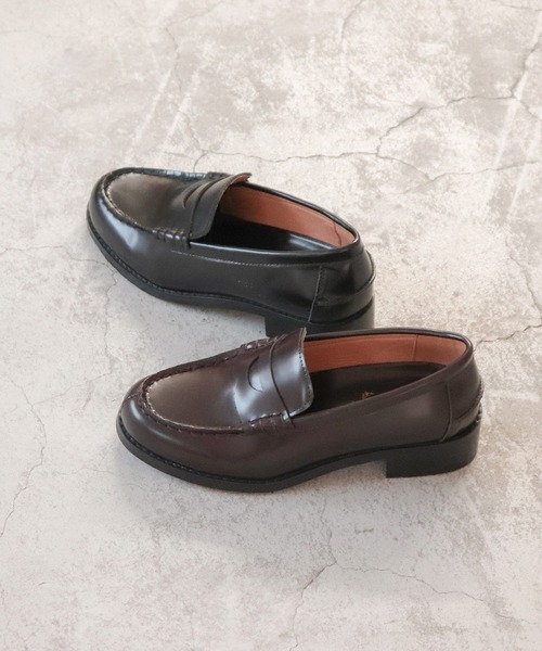 あしながおじさん（アシナガオジサン）の「防滑│レザーコインローファー　4510011（ローファー・レディース・ダークブラウン/ブラック・23cm/22.5cm/24.5cm/24cm/23.5cm）」の3枚目の写真