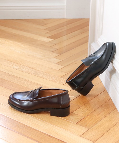 あしながおじさん（アシナガオジサン）の「防滑│レザーコインローファー　4510011（ローファー・レディース・ダークブラウン/ブラック・23cm/22.5cm/24.5cm/24cm/23.5cm）」の4枚目の写真