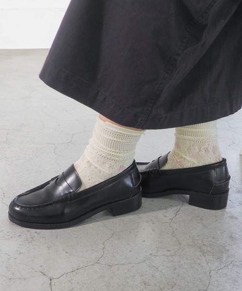 あしながおじさん（アシナガオジサン）の「防滑│レザーコインローファー　4510011（ローファー・レディース・ダークブラウン/ブラック・23cm/22.5cm/24.5cm/24cm/23.5cm）」の7枚目の写真