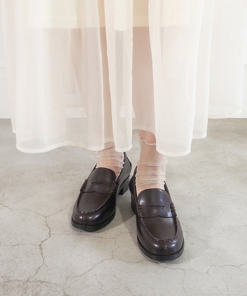 あしながおじさん（アシナガオジサン）の「防滑│レザーコインローファー　4510011（ローファー・レディース・ダークブラウン/ブラック・23cm/22.5cm/24.5cm/24cm/23.5cm）」の11枚目の写真