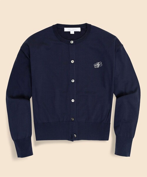 BROOKS BROTHERS(ブルックスブラザーズ)の「【Double B Collection】 キュプラ/ナイロン BBロゴ カーディガン(カーディガン/ボレロ・レディース・ネイビー/レッド・MEDIUM/X-SMALL/SMALL)」の2枚目の写真