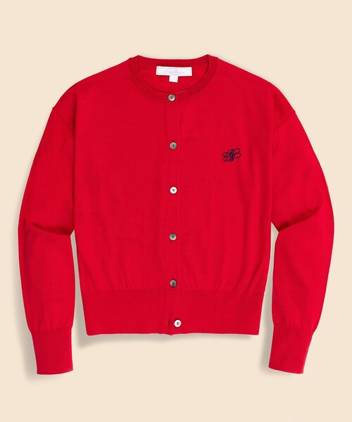 BROOKS BROTHERS(ブルックスブラザーズ)の「【Double B Collection】 キュプラ/ナイロン BBロゴ カーディガン(カーディガン/ボレロ・レディース・ネイビー/レッド・MEDIUM/X-SMALL/SMALL)」の1枚目の写真