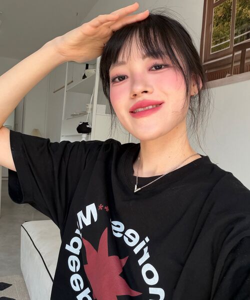mydeepbluememories(マイディープブルーメモリーズ)の「Mm FRONT ROUND T-SHIRTS (BLACK)(Tシャツ/カットソー・レディース・ブラック・FREE)」の4枚目の写真