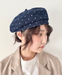 SOLLON.（ソルロン）の「ドットデニムベレー帽（ハンチング/ベレー帽）」