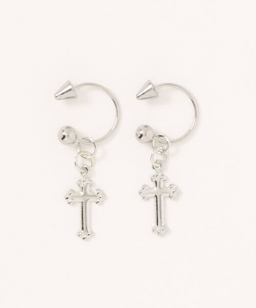 Bz》ボディピ風クロス付きピアス(RZ)（ピアス（両耳用））｜B.I.D.