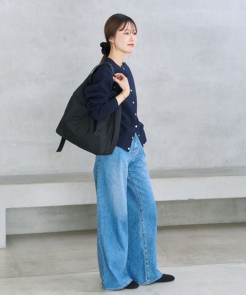 LE TALON（ルタロン）の「LETALON ナイロンコンビ2WAYギャザーBAG（トートバッグ・レディース・ブラック/ブラウン・FREE）」の3枚目の写真