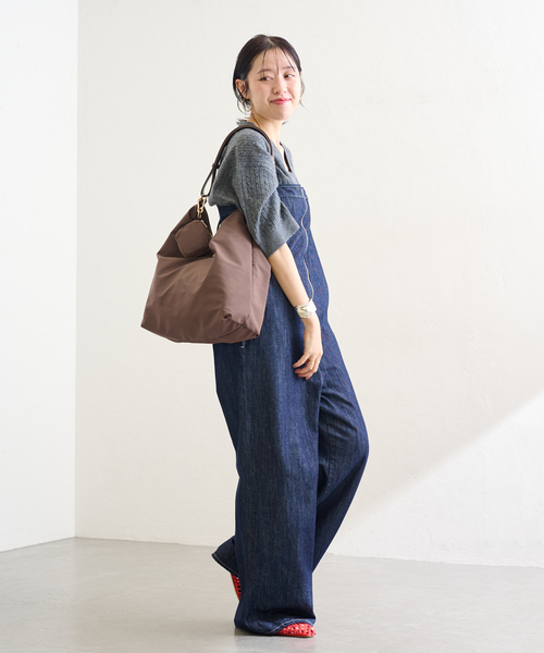 LE TALON（ルタロン）の「LETALON ナイロンコンビ2WAYギャザーBAG（トートバッグ・レディース・ブラック/ブラウン・FREE）」の8枚目の写真