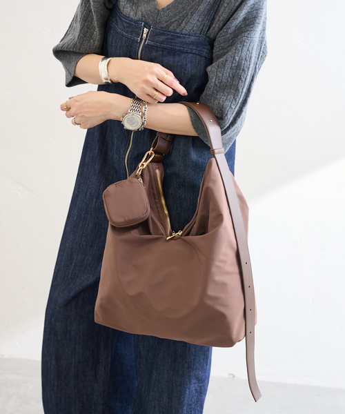 LE TALON（ルタロン）の「LETALON ナイロンコンビ2WAYギャザーBAG（トートバッグ・レディース・ブラック/ブラウン・FREE）」の12枚目の写真