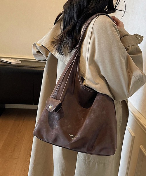 WESTSEA（ウエストシー）の「ムラ調 フェイクレザー ワンショルダーバッグ 軽量 薄手（ショルダーバッグ・レディース・ブラウン/オフホワイト/ブラック・FREE）」の3枚目の写真