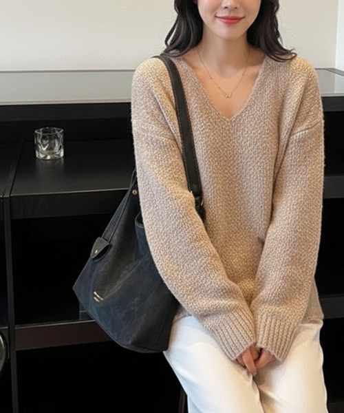 WESTSEA（ウエストシー）の「ムラ調 フェイクレザー ワンショルダーバッグ 軽量 薄手（ショルダーバッグ・レディース・ブラウン/オフホワイト/ブラック・FREE）」の11枚目の写真