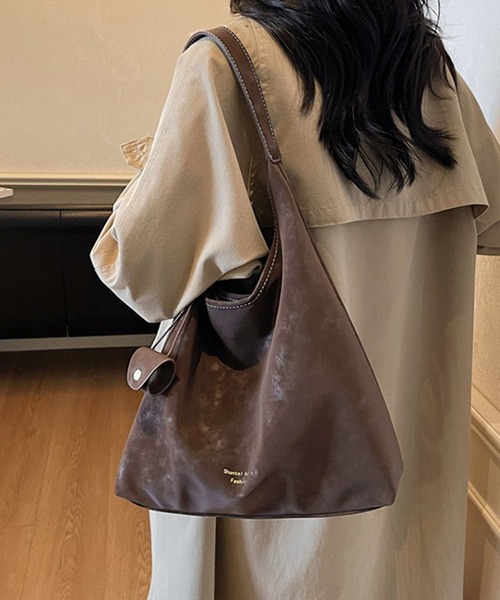 WESTSEA（ウエストシー）の「ムラ調 フェイクレザー ワンショルダーバッグ 軽量 薄手（ショルダーバッグ・レディース・ブラウン/オフホワイト/ブラック・FREE）」の15枚目の写真