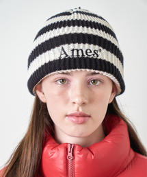 AMESWORLDWIDE | STRIPE KNIT BEANIE IVORY(ニットキャップ/ビーニー)