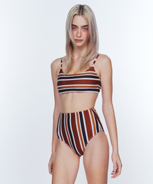 DELIGHTPOOL（ディライトプール）の「Sunburst Stripe BIKINI Bottom - Earthy Brown（水着）」