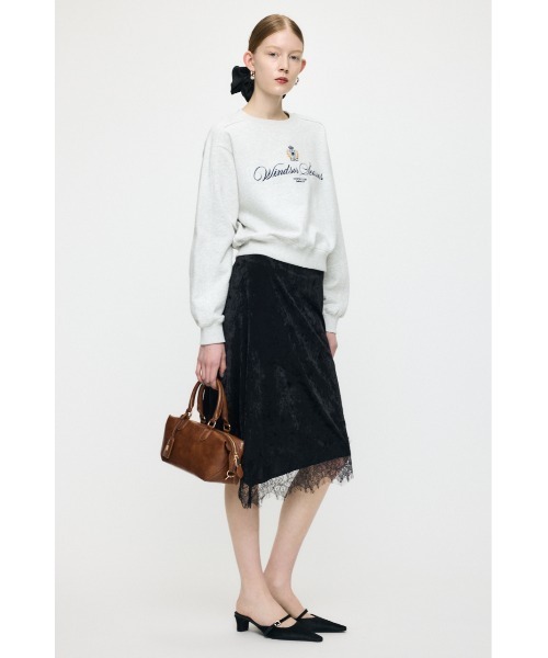 MOUSSY（マウジー）の「LACE TRIM VELVET スカート（スカート・レディース・アイボリー/ブラック・FREE）」の7枚目の写真