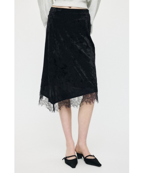 MOUSSY（マウジー）の「LACE TRIM VELVET スカート（スカート・レディース・アイボリー/ブラック・FREE）」の8枚目の写真