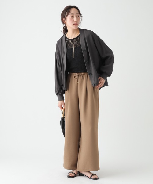 Elura（エルーラ）の「Vネックブラウスカーディガン/659644（カーディガン/ボレロ・レディース・ブルー/チャコールグレー/ダークブラウン/ホワイト・FREE）」の9枚目の写真