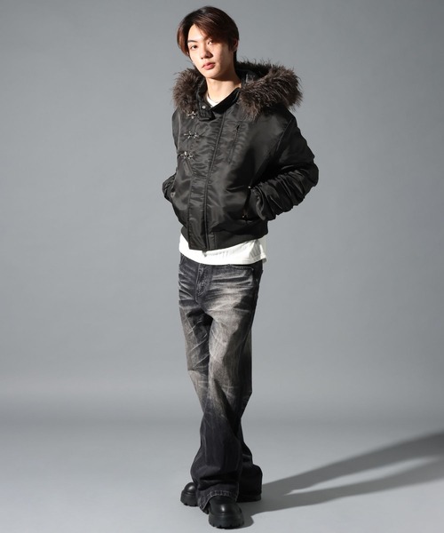 LAND MUSEUM(ランドミュージアム)の「【フード取り外し可】LAND MUSEUM/ファードッキングブルゾン(ブルゾン・メンズ・ブラック・MEDIUM/LARGE)」の19枚目の写真