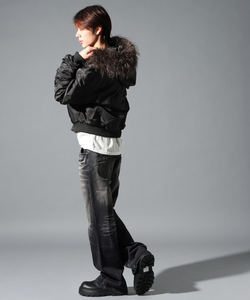 LAND MUSEUM(ランドミュージアム)の「【フード取り外し可】LAND MUSEUM/ファードッキングブルゾン(ブルゾン・メンズ・ブラック・MEDIUM/LARGE)」の20枚目の写真