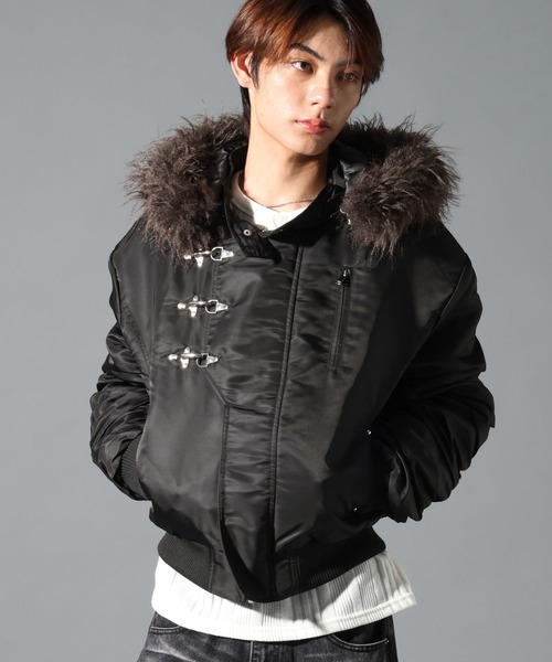 LAND MUSEUM(ランドミュージアム)の「【フード取り外し可】LAND MUSEUM/ファードッキングブルゾン(ブルゾン・メンズ・ブラック・MEDIUM/LARGE)」の22枚目の写真