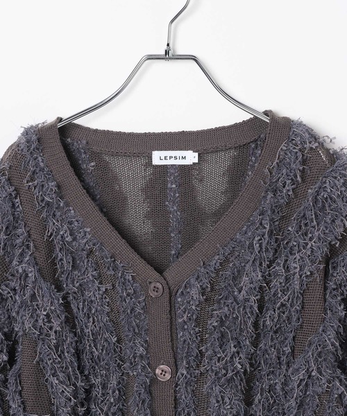 LEPSIM（レプシィム）の「5ゲージフラッフィーニットカーディガン　647673（カーディガン/ボレロ・レディース・アイボリー/チャコールグレー/グリーン系その他・FREE）」の5枚目の写真