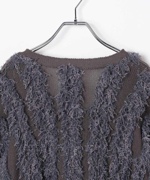 LEPSIM（レプシィム）の「5ゲージフラッフィーニットカーディガン　647673（カーディガン/ボレロ・レディース・アイボリー/チャコールグレー/グリーン系その他・FREE）」の9枚目の写真