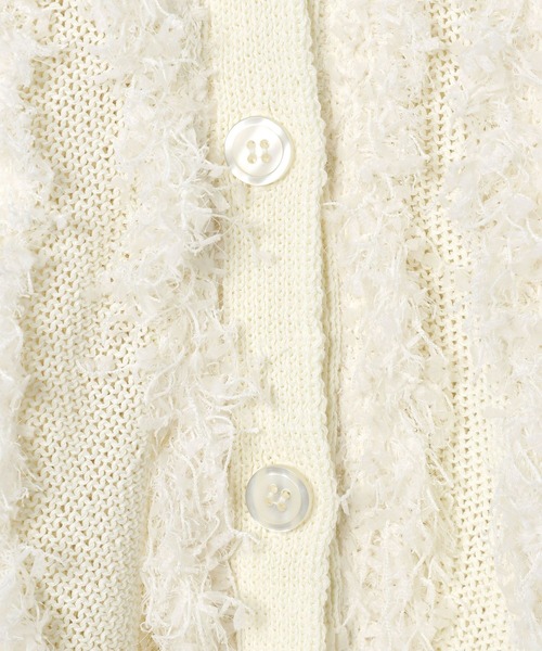 LEPSIM（レプシィム）の「5ゲージフラッフィーニットカーディガン　647673（カーディガン/ボレロ・レディース・アイボリー/チャコールグレー/グリーン系その他・FREE）」の10枚目の写真