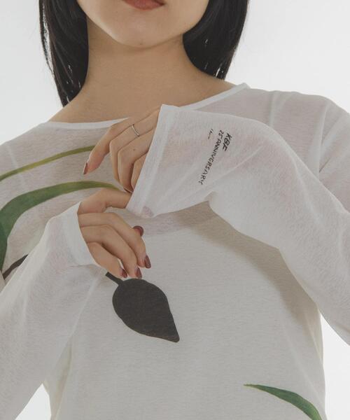 KBF（ケイビーエフ）の「『別注』Lee Izumida×KBF シアーTEE（Tシャツ/カットソー・レディース・オフホワイト/グリーン系その他・ONE）」の3枚目の写真