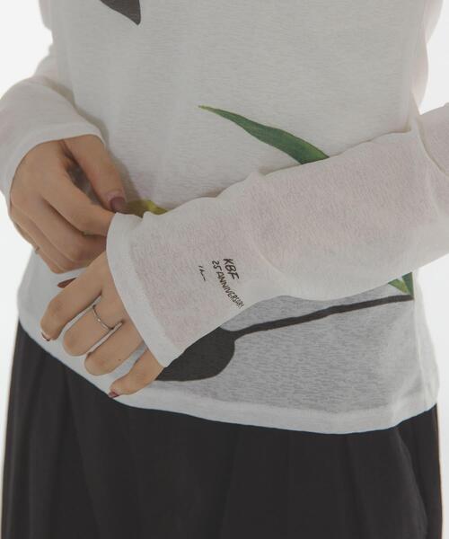 KBF（ケイビーエフ）の「『別注』Lee Izumida×KBF シアーTEE（Tシャツ/カットソー・レディース・オフホワイト/グリーン系その他・ONE）」の4枚目の写真