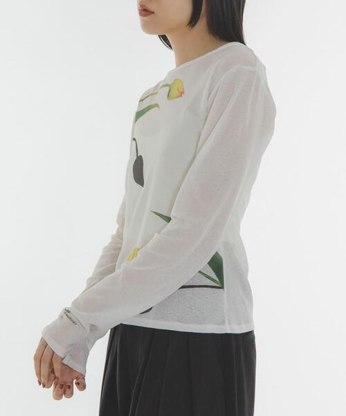 KBF（ケイビーエフ）の「『別注』Lee Izumida×KBF シアーTEE（Tシャツ/カットソー・レディース・オフホワイト/グリーン系その他・ONE）」の5枚目の写真