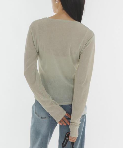 KBF（ケイビーエフ）の「『別注』Lee Izumida×KBF シアーTEE（Tシャツ/カットソー・レディース・オフホワイト/グリーン系その他・ONE）」の22枚目の写真