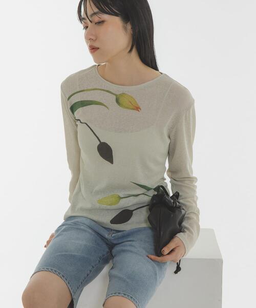 KBF（ケイビーエフ）の「『別注』Lee Izumida×KBF シアーTEE（Tシャツ/カットソー・レディース・オフホワイト/グリーン系その他・ONE）」の17枚目の写真