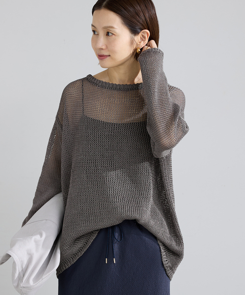 IENA（イエナ）の「ギマコットンプルオーバー（ニット/セーター・レディース・ホワイト/レッド/グレー・FREE）」の7枚目の写真