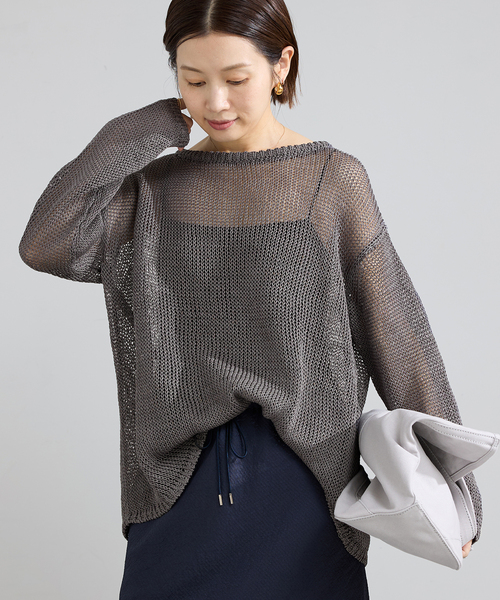 IENA（イエナ）の「ギマコットンプルオーバー（ニット/セーター・レディース・ホワイト/レッド/グレー・FREE）」の8枚目の写真