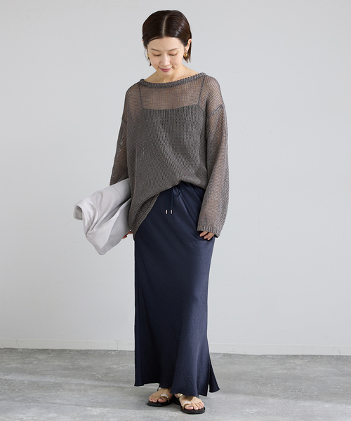 IENA（イエナ）の「ギマコットンプルオーバー（ニット/セーター・レディース・ホワイト/レッド/グレー・FREE）」の11枚目の写真